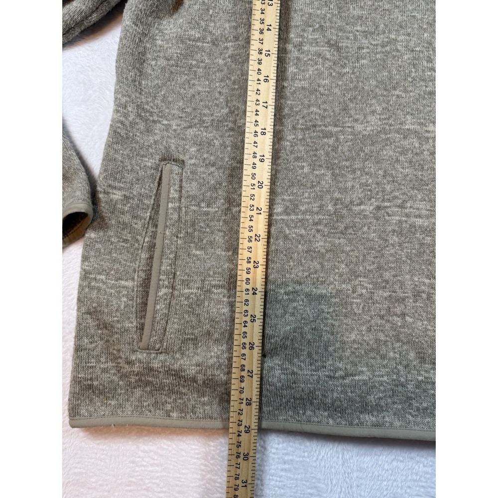 Eddie Bauer Sweatshirt Mens XXL Beige Mock Neck 1/4 Zip Pullover Knit Pockets - Picture 5 of 10